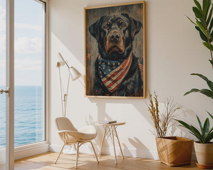 Rottweiler Wall Art Print, Realistic Dog Canvas Decor,
