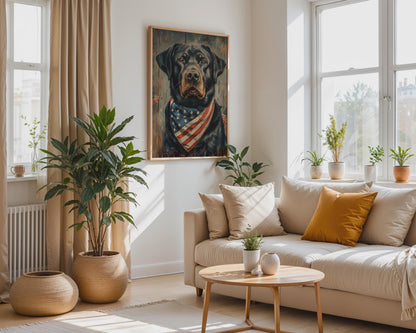Rottweiler Wall Art Print, Realistic Dog Canvas Decor,